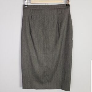 Antonio Berardi gray wool blend back zip pencil skirt business luxe